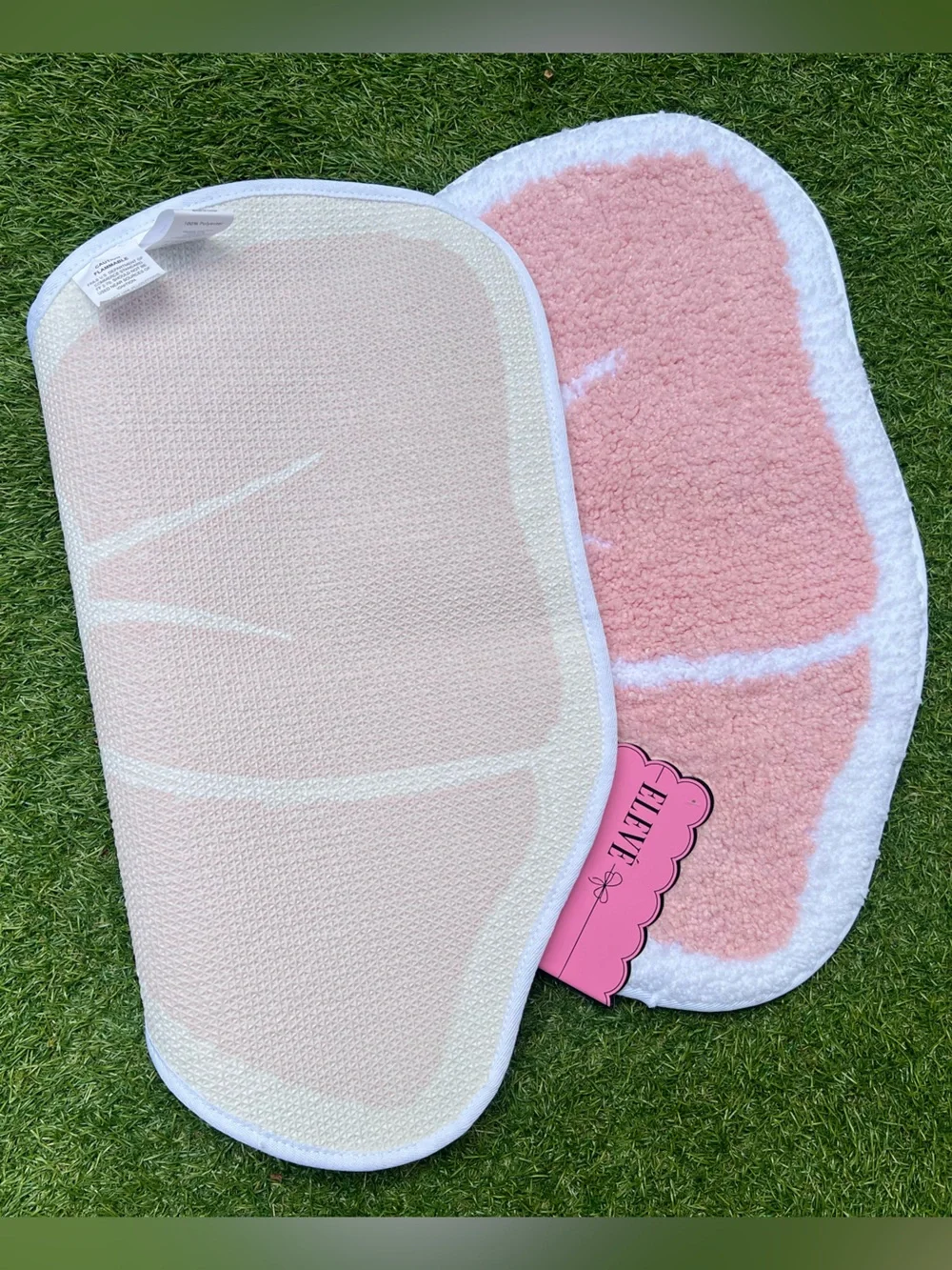 Pink Bow w/Heart Microfiber Bath Rug